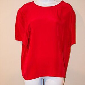 Anna And Frank 100% Silk T Shirt Red size large
